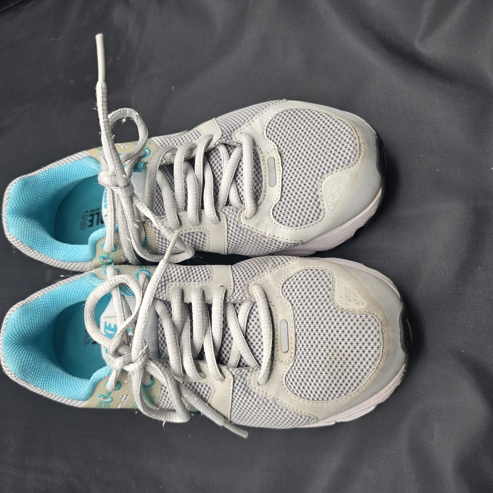 Nike Gray and Blue Athletic Shoes with Mesh‎ Design